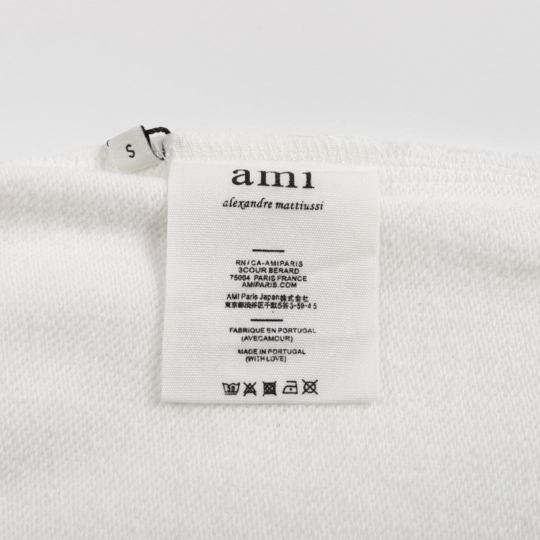 Ami Paris Pants White/Red Logo