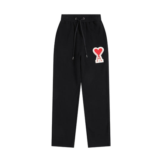 Ami Paris Pants Black/Red Logo