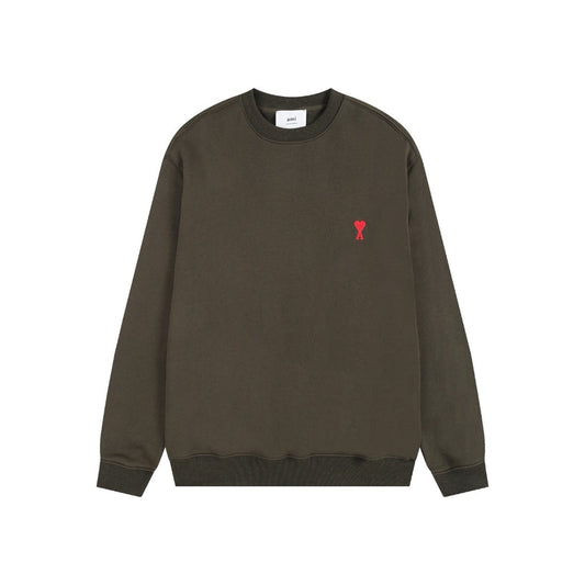 Ami Paris Sweatshirt Petit Logo Dark Green