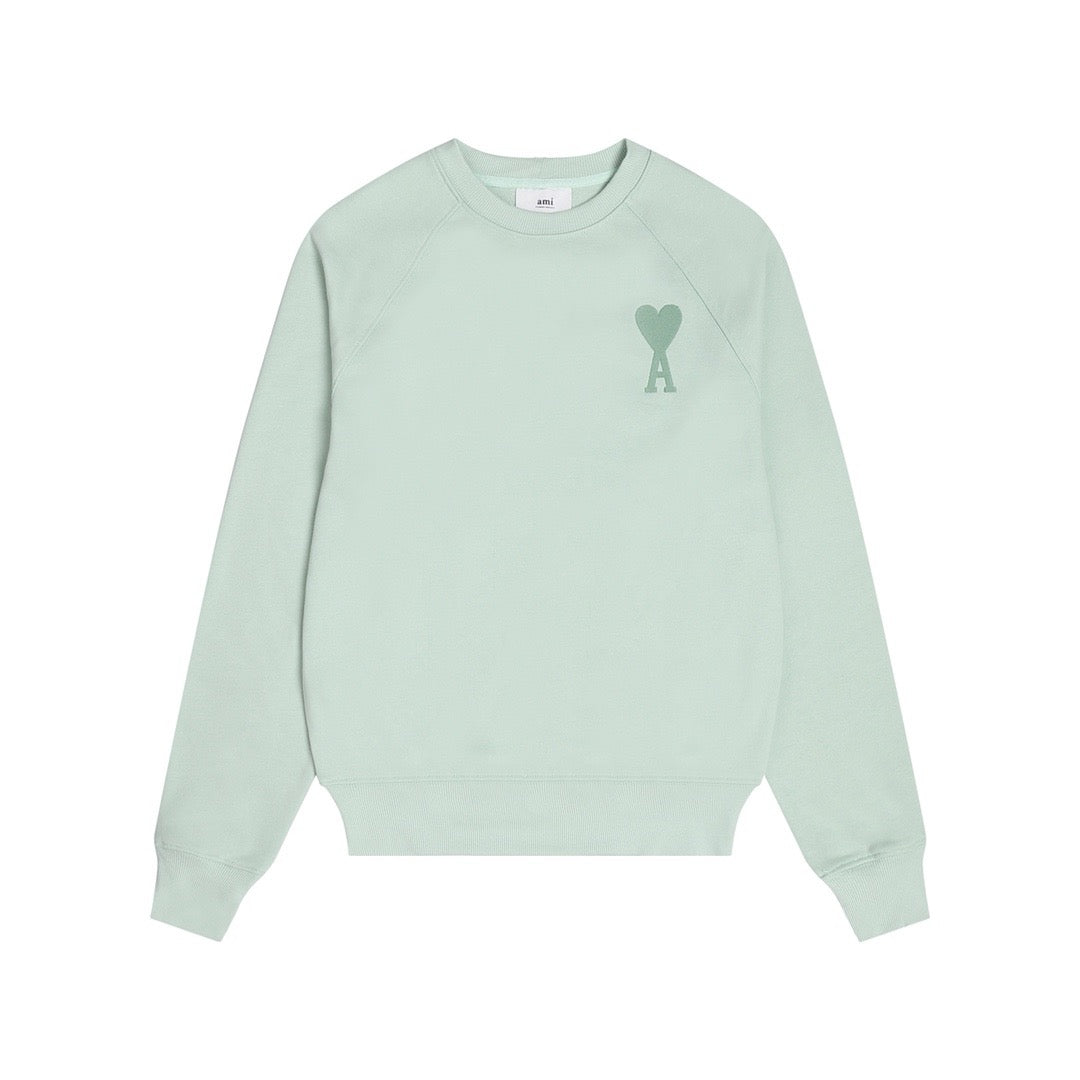 Ami Paris Sweatshirt SC Logo Light Green