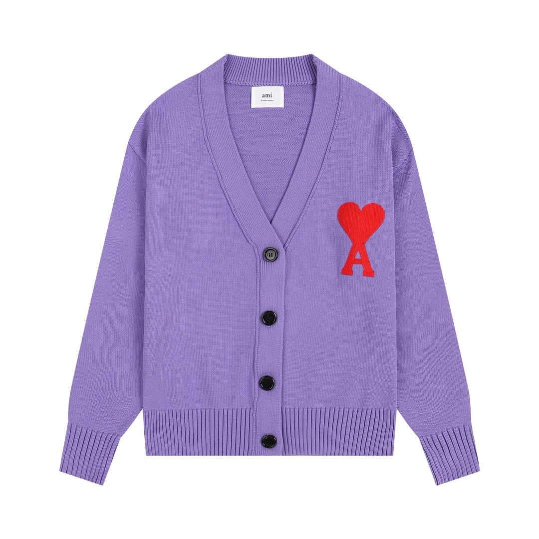 Ami Paris Sweater Lavender/Red Logo