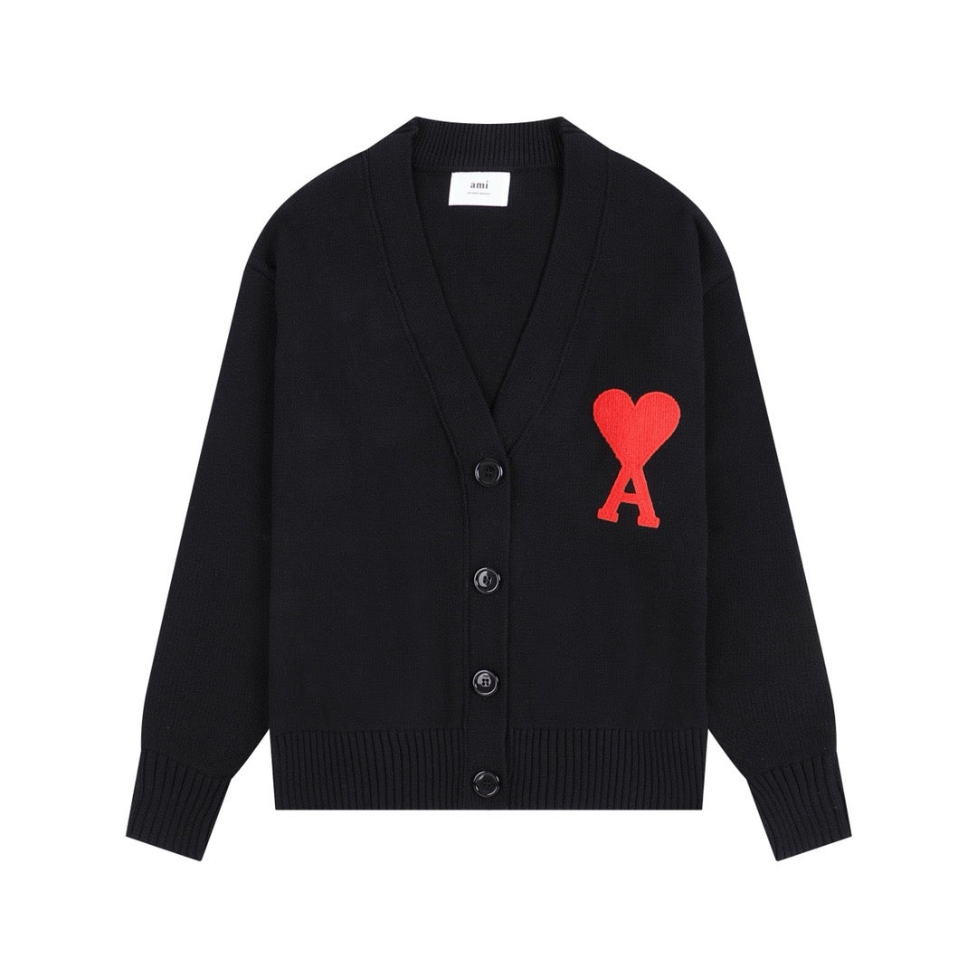 Ami Paris Sweater Black/Red Logo