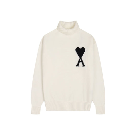 Ami Paris Black Ami De Coeur Sweater White