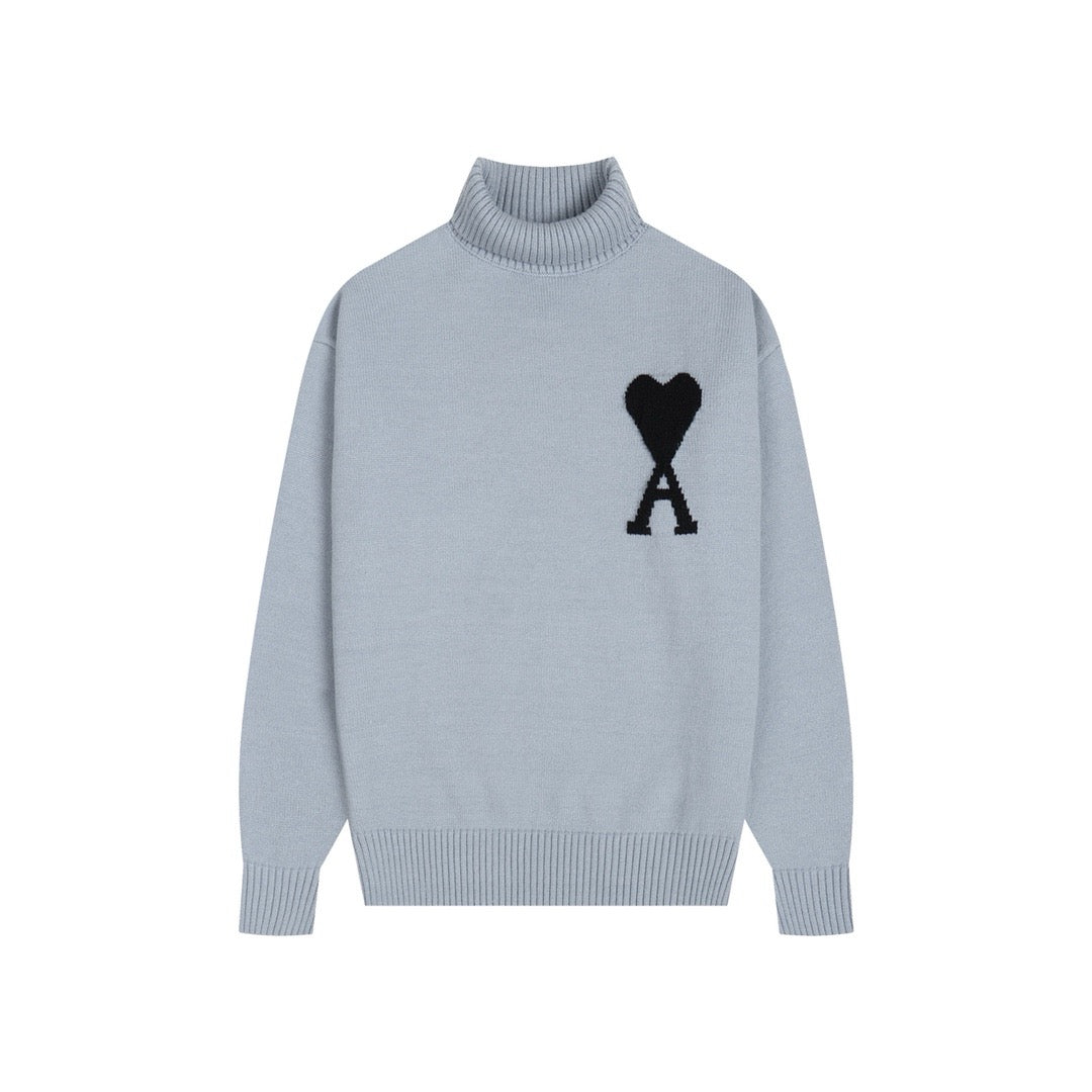 Ami Paris Black Ami De Coeur Sweater Grey