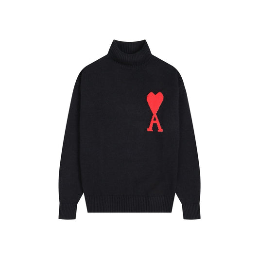 Ami Paris Red Ami De Coeur Sweater Black