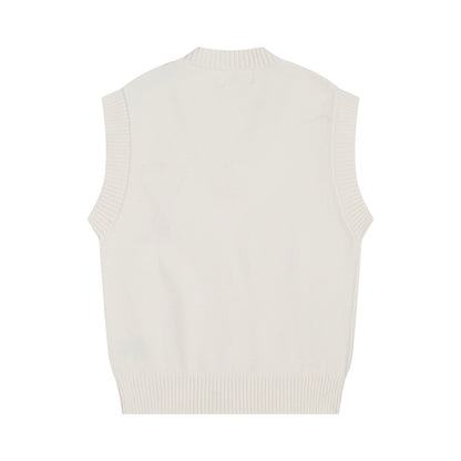 Ami Paris Ami de Coeur Merino Wool Sleeveless Sweater