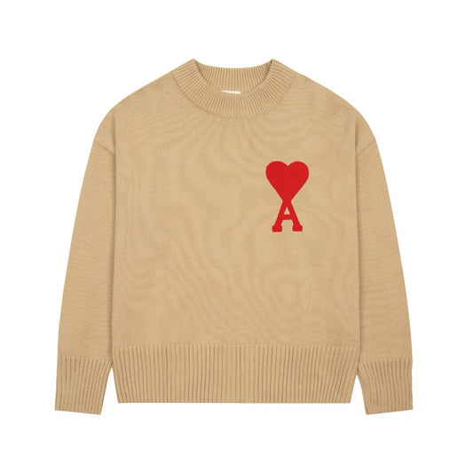 Ami Paris Sweatshirt Brown/Red Logo