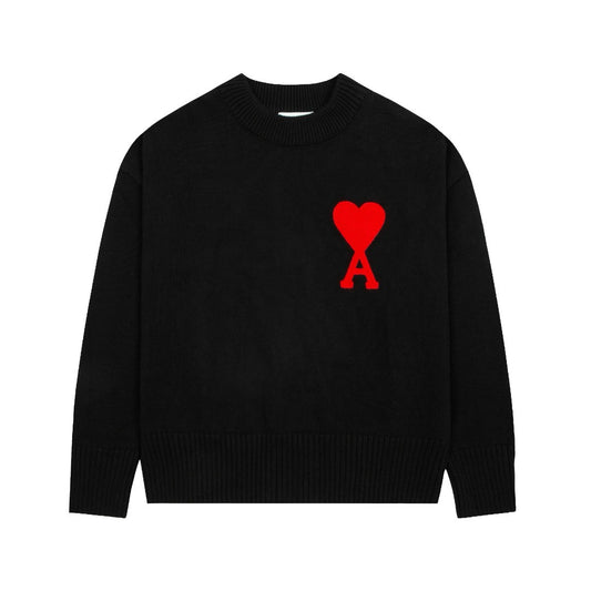 Ami Paris Sweatshirt Black/Red Logo