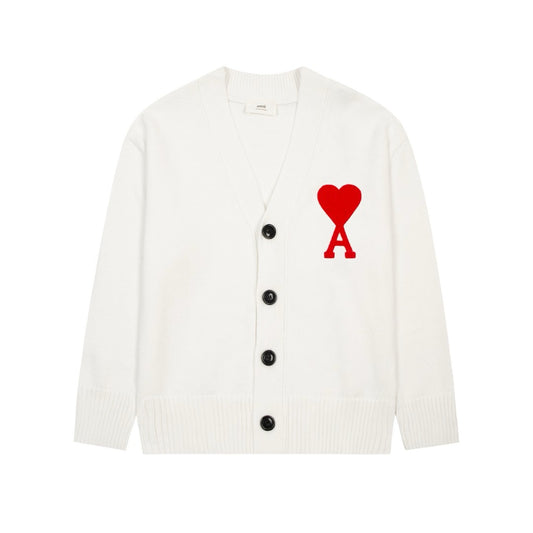 Ami Paris Ami De Coeur Sweater White/Red