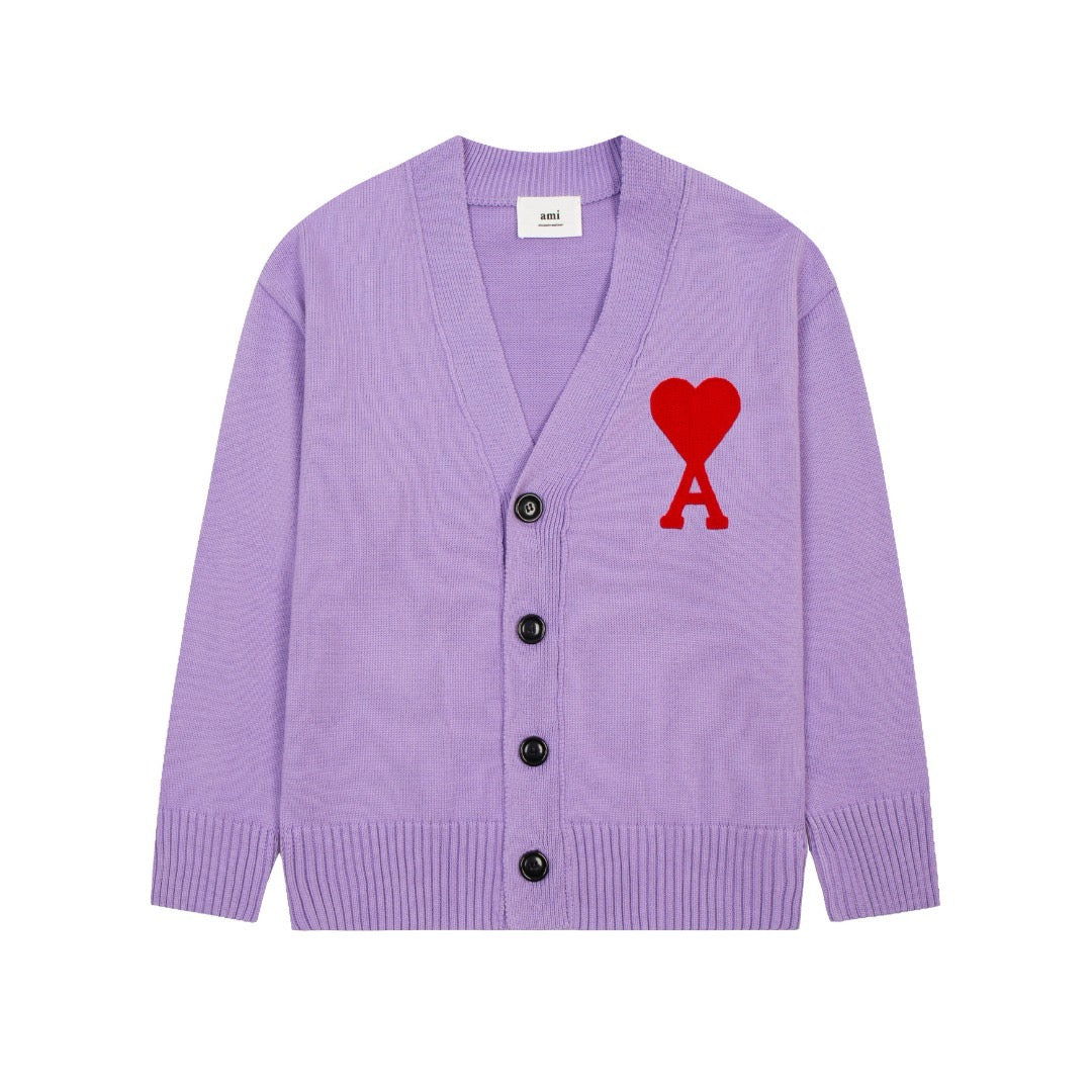 Ami Paris Ami De Coeur Sweater Lavender