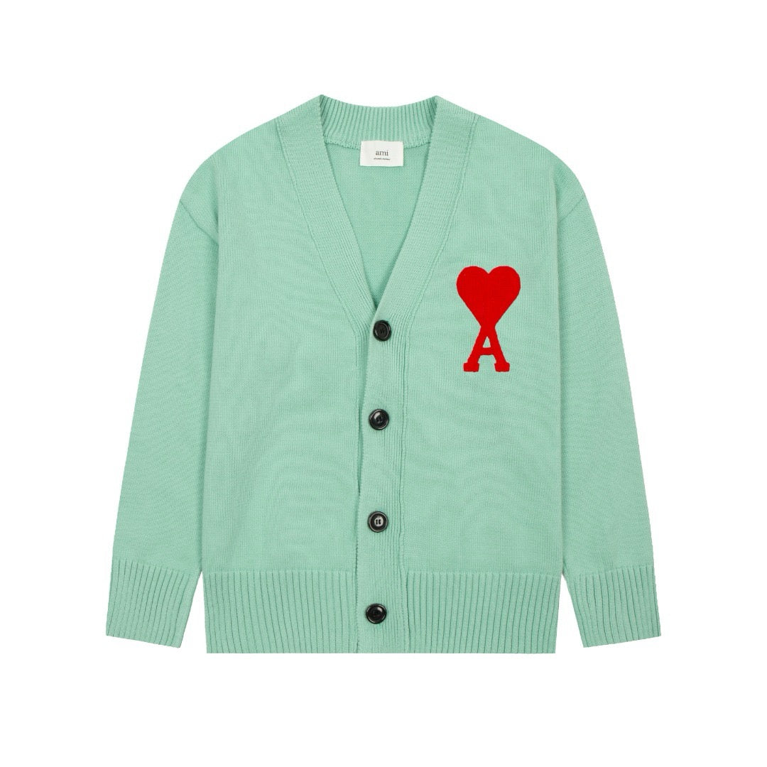 Ami Paris Ami De Coeur Sweater Tiffany/Red