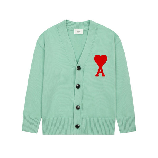 Ami Paris Ami De Coeur Sweater Tiffany/Red