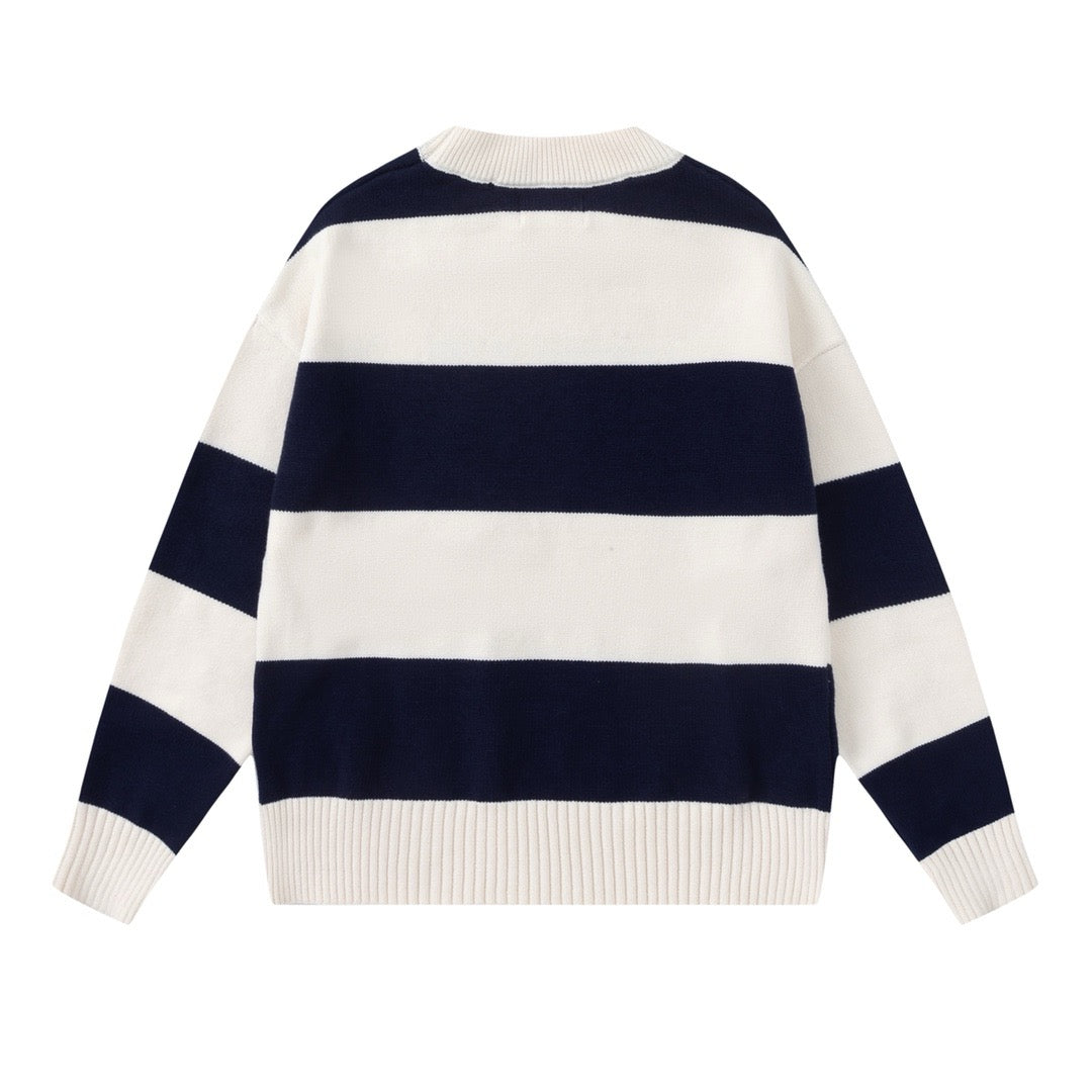 Ami Paris Ami De Coeur Sweater White/Dark Blue