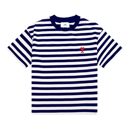 Ami Paris Small Red Ami De Coeur T-Shirt Dark Blue/White/Red