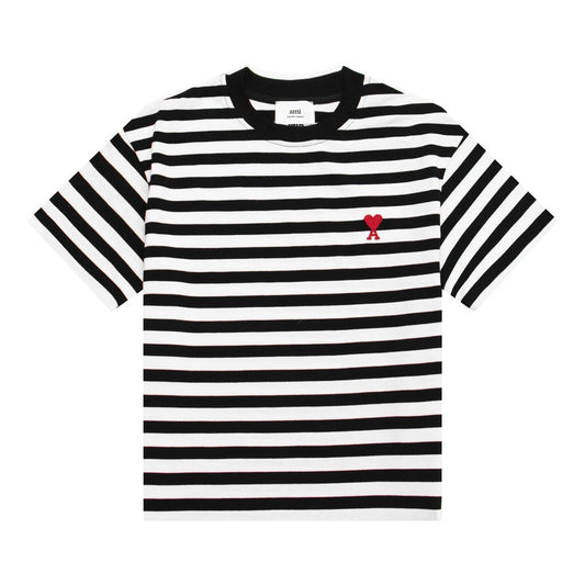 Ami Paris Small Red Ami De Coeur T-Shirt Black/White/Red