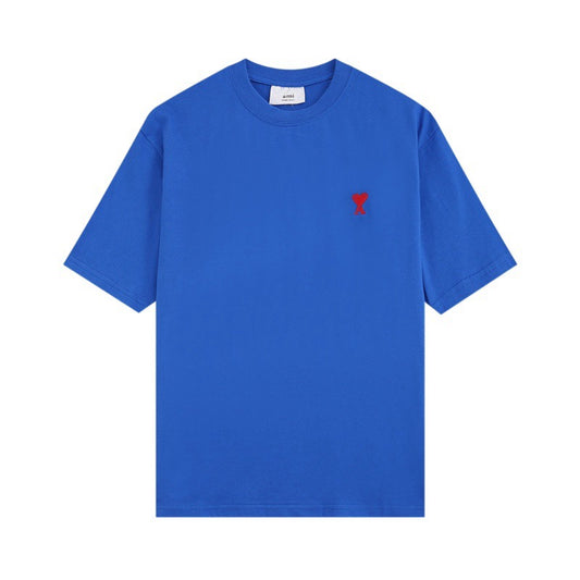 Ami Paris Small Red Ami De Coeur T-shirt Blue