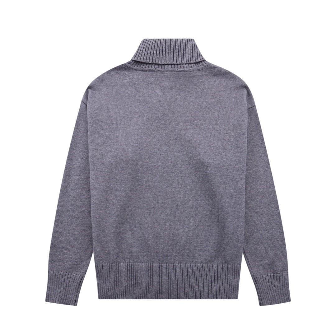 Ami Paris Red Ami De Coeur Sweater Grey