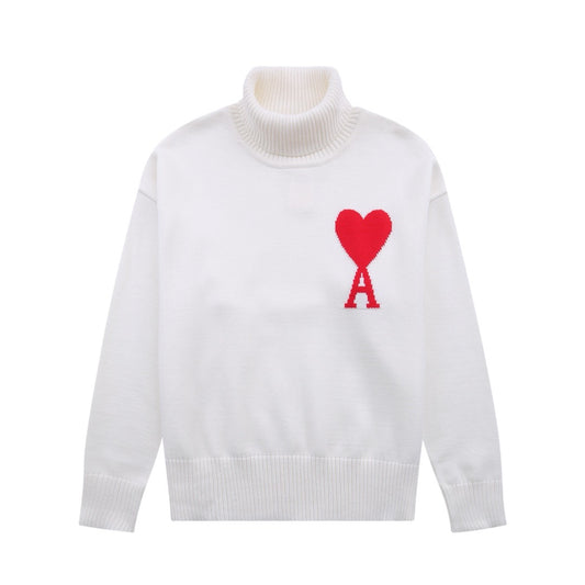 Ami Paris Red Ami De Coeur Sweater White