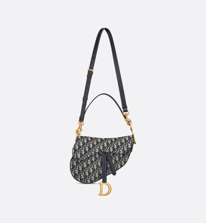 Saddle Bag with Strap Blue Dior