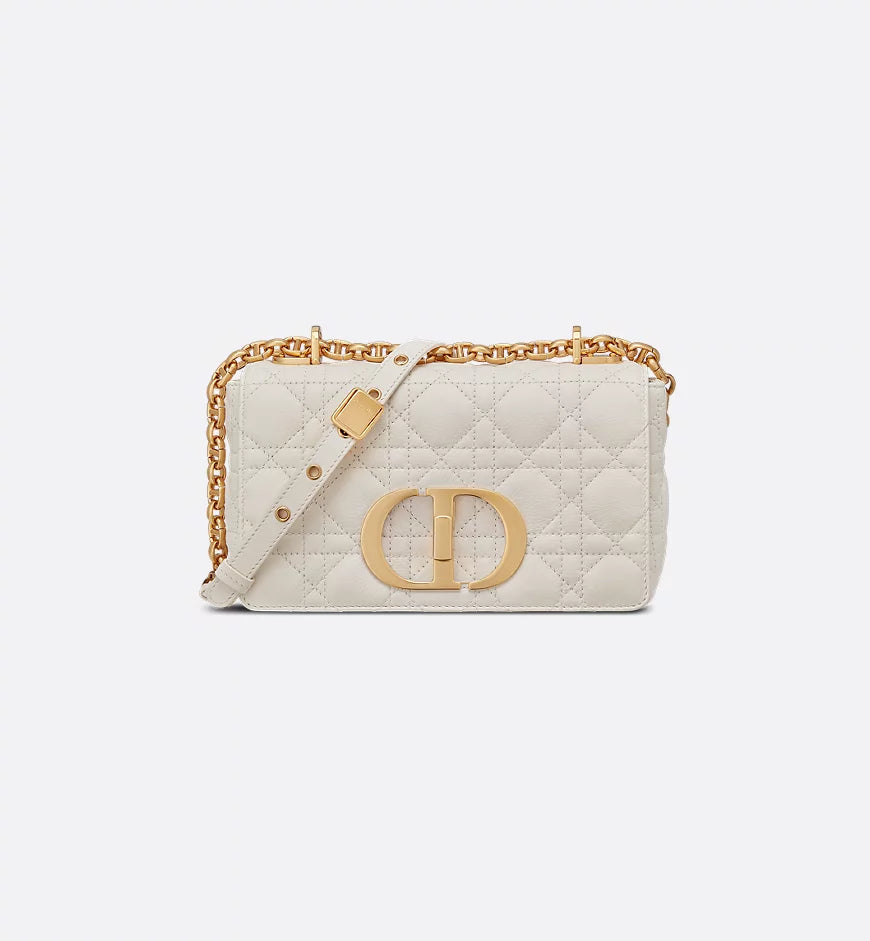 Small Dior Caro Bag Ivory Supple