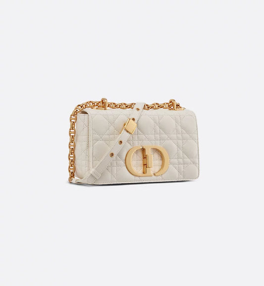 Small Dior Caro Bag Ivory Supple