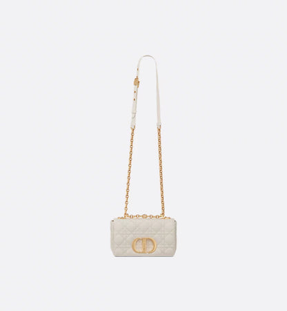 Small Dior Caro Bag Ivory Supple