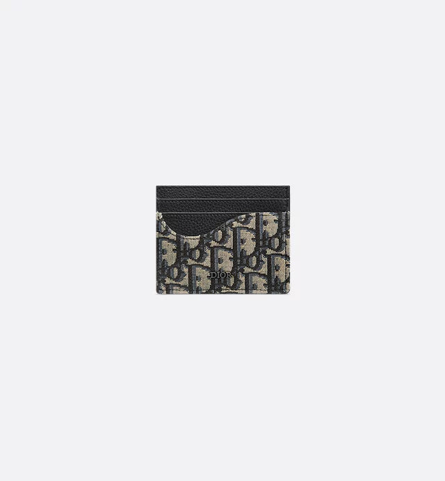 Dior Saddle Card Holder Blue Oblique Jacquard