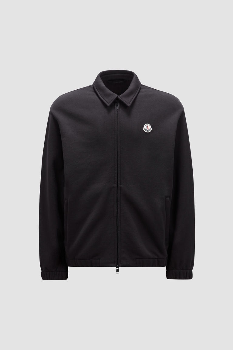 Cotton Fleece Overshirt Men Black