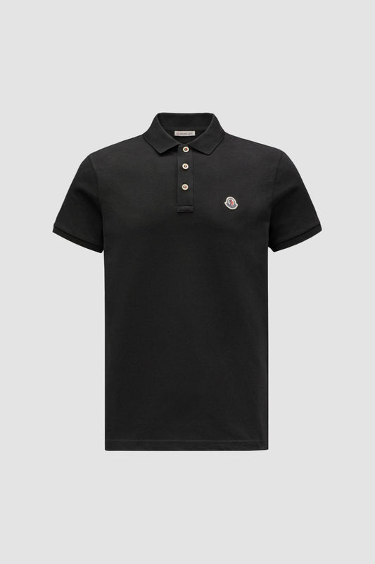 Logo Patch Polo Shirt Men Black