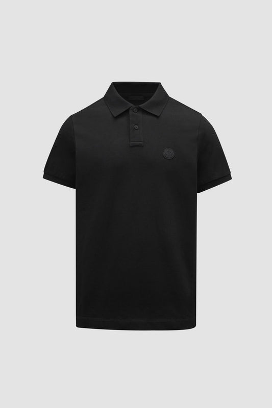 Logo Patch Polo Shirt Men Black