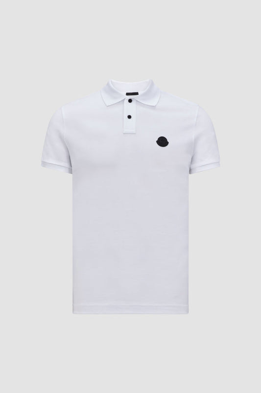 Logo Patch polo Shirt Men White