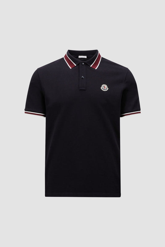 Logo Patch Polo Shirt Men Dark Blue