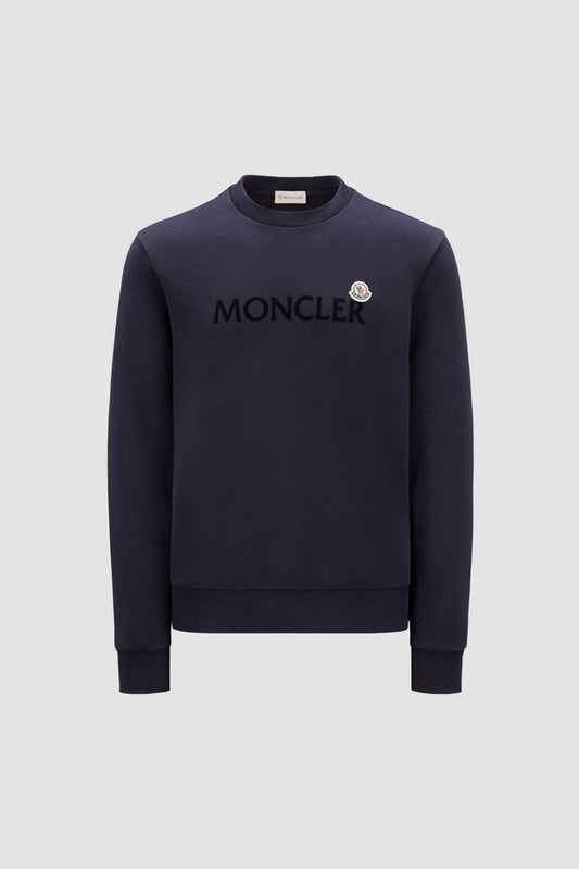 Logo Patch Sweatshirt Men Night Blue