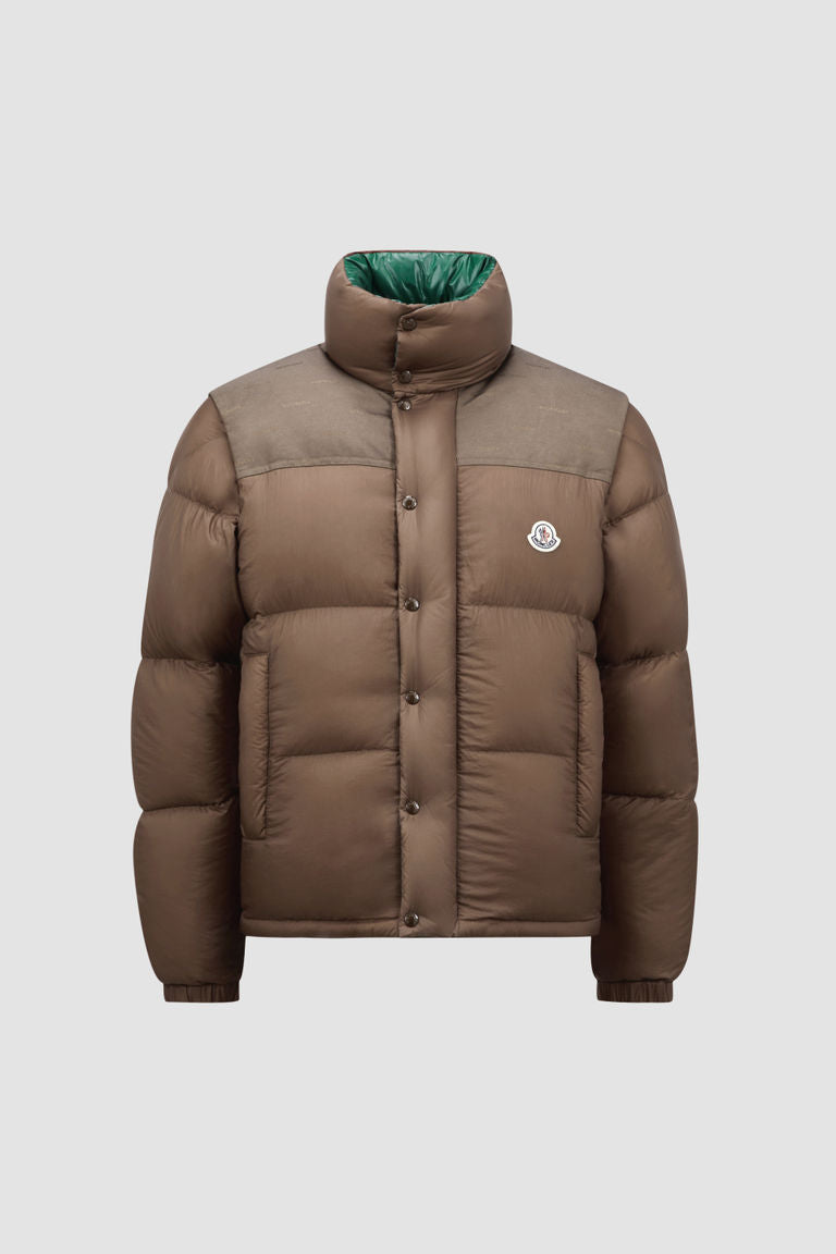 Moncler Verone Reversible Short Down Jacket Men Brown