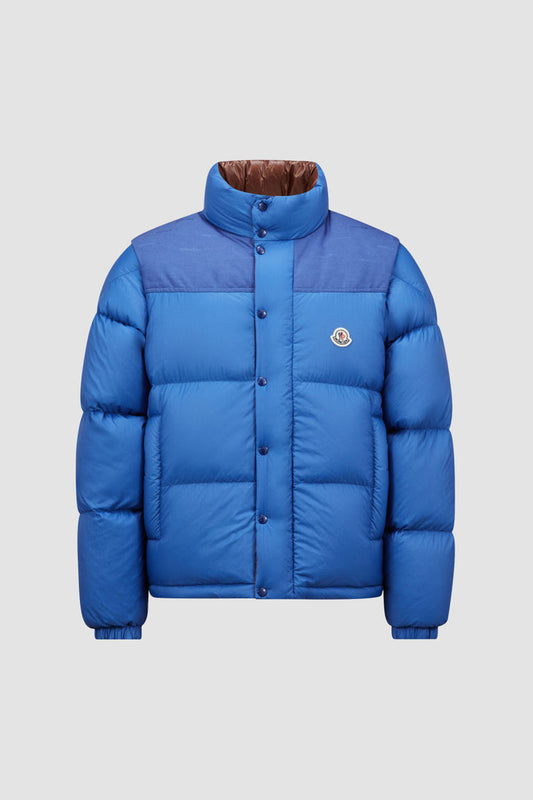 Moncler Verone Reversible Short Down Jacket Men Electric Blue