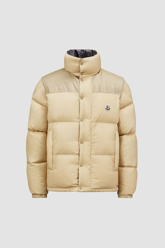 Moncler Verone Reversible Short Down Jacket Men Sand Beige