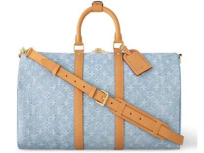 Louis Vuitton Keepall Bandouliere 45 Sky Blue Denim