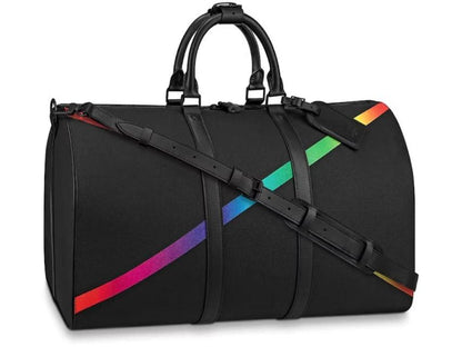 Louis Vuitton Keepall Bandouliere Taiga 50 Black/Rainbow