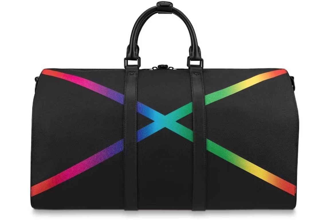 Louis Vuitton Keepall Bandouliere Taiga 50 Black/Rainbow