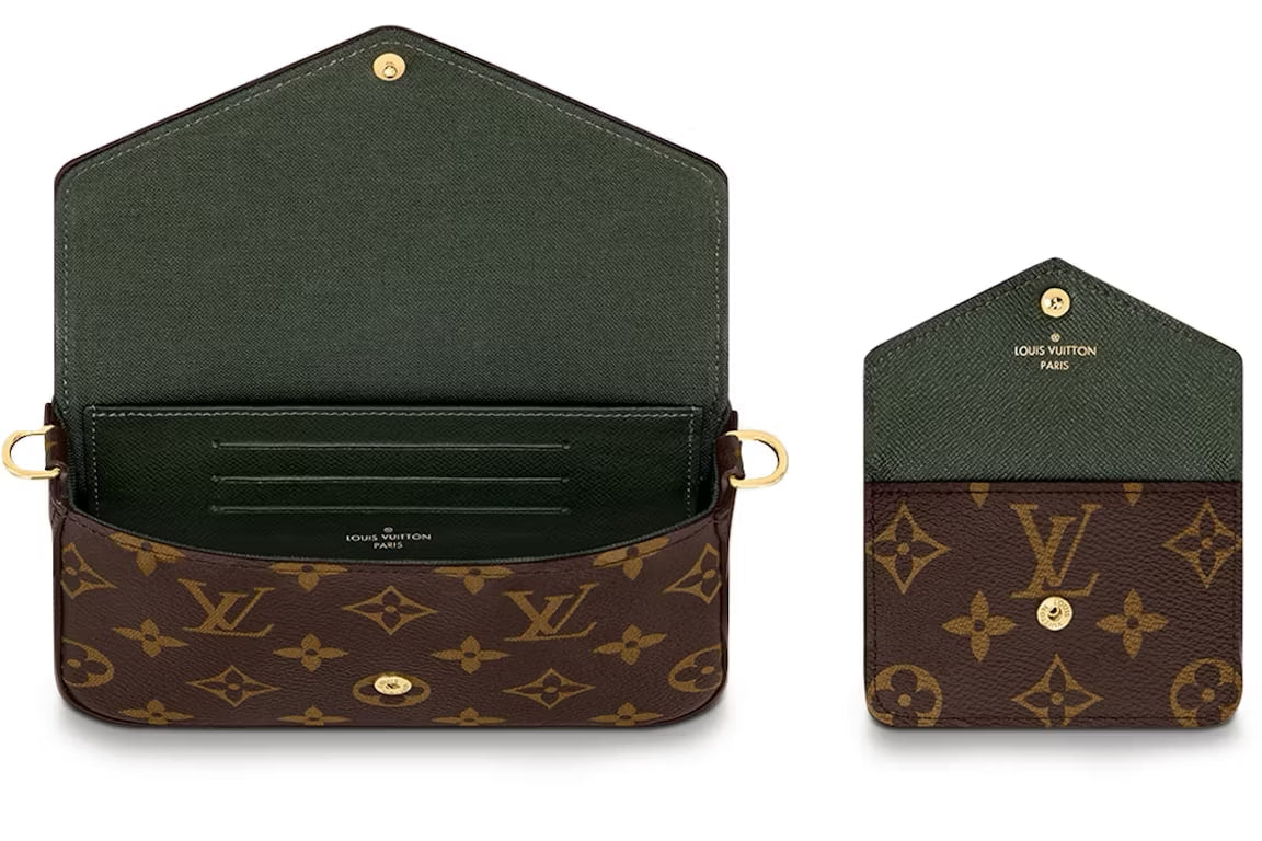 Louis Vuitton Félicie Strap & Go Monogram Khaki Green/Ebony