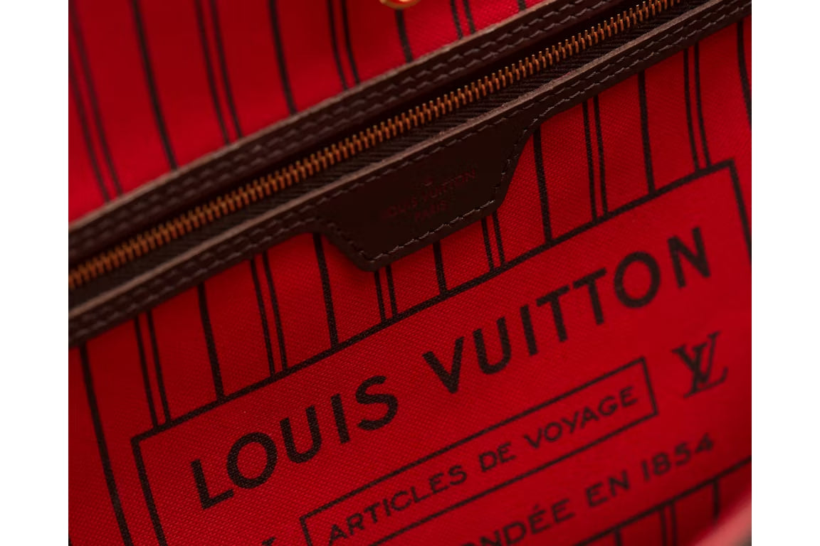 Louis Vuitton Neverfull Damier Ebene MM Cerise Lining