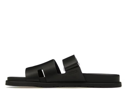 Hermes  Chypre Sandal Noir Calfskin Leather