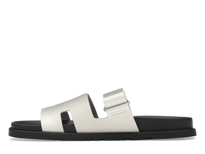 Hermes Chypre Sandal Blanc Epsom Leather