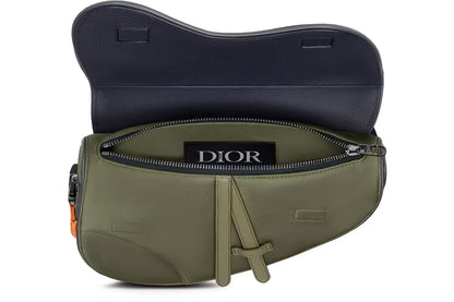 Dior x Sacai Saddle Bag Olive/Navy Blue