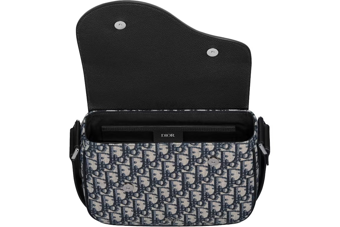 Dior Saddle Messenger Bag Mini Oblique Jacquard Black