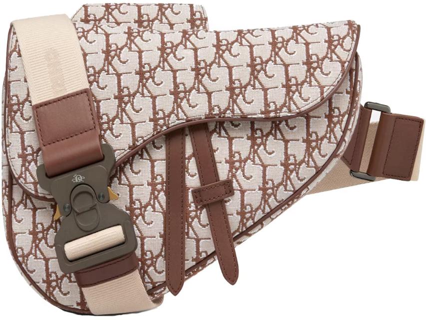 Dior x CACTUS JACK Oblique Jacquard Saddle Bag Coffee Brown