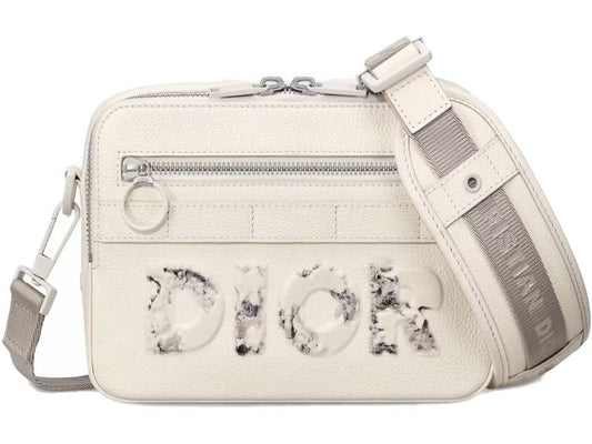 Dior x Daniel Arsham Safari Messenger Bag Calfskin White