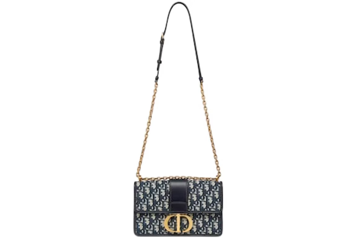 Dior 30 Montaigne Chain Bag Dior Oblique Jacquard Blue