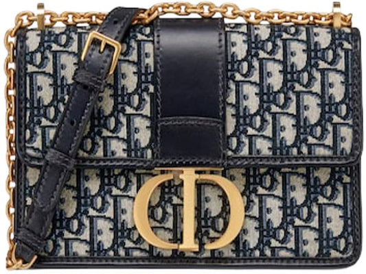 Dior 30 Montaigne Chain Bag Dior Oblique Jacquard Blue