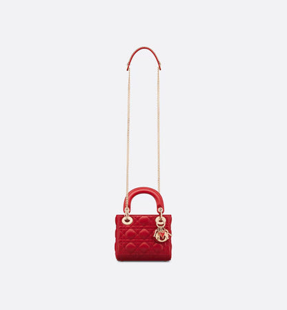 Dior Dioramour Mini Lady Dior Bag Red